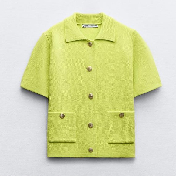 ZARA BLOGGERS’ FAVORITE BASIC SHORT SLEEVE KNIT CARDIGAN - Picture 10 of 15